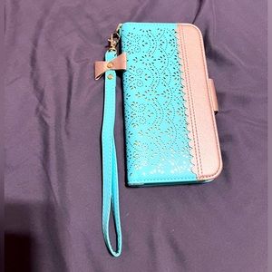 - iPhone 13 Pro Max phone case wristlet